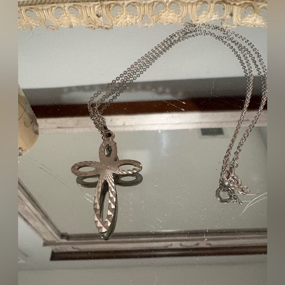 Silver Cross Pendant Necklace